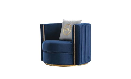 Fauteuil en tissu MARINA - Bleu 