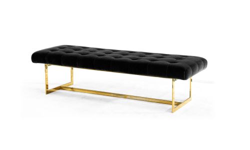 Banc en velours LILYA - Noir