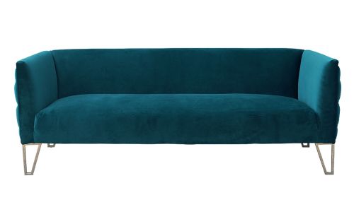 Canapé 3 places en tissu DONOVAN - Bleu/Vert
